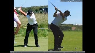 Jon Rahm golf swing  Long Iron faceon amp downtheline July 2017 [upl. by Mellman523]