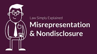 Misrepresentation and Nondisclosure  Contracts  Defenses amp Excuses [upl. by Sydney]