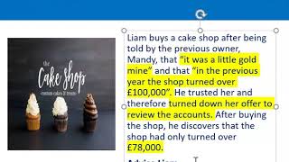 How to apply misrepresentation Liam cupcake scenario [upl. by Odie]