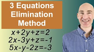 Solving Systems of 3 Equations Elimination [upl. by Pelson]