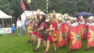 Roman Reenactment at the Amphitheatre in Caerleon Marching In [upl. by Ecar]