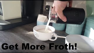 How to Get More Froth from Your Nespresso Coffee Aeroccino  Nespresso tips and help [upl. by Ylahtan]