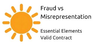 Fraud vs Misrepresentation  Other Essential Elements of a Valid Contract  CA CPT  CS amp CMA [upl. by Melloney]